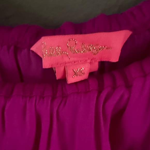 Lilly Pulitzer Magenta Off-Shoulder Ruffle Top - Picture 2 of 3